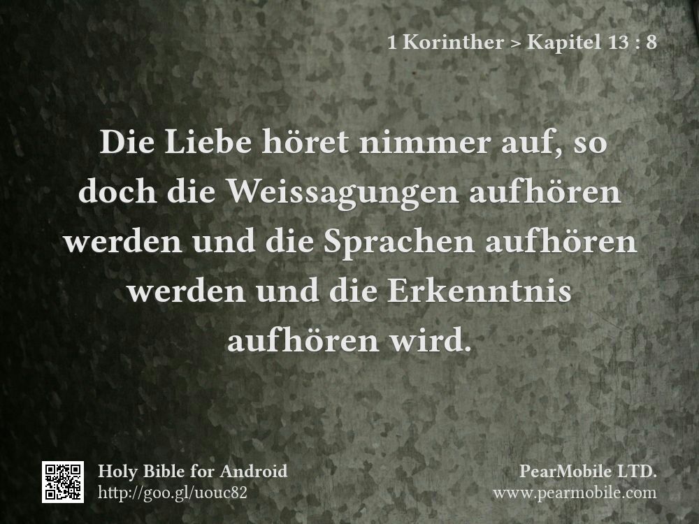 1 Korinther, Kapitel 13:8